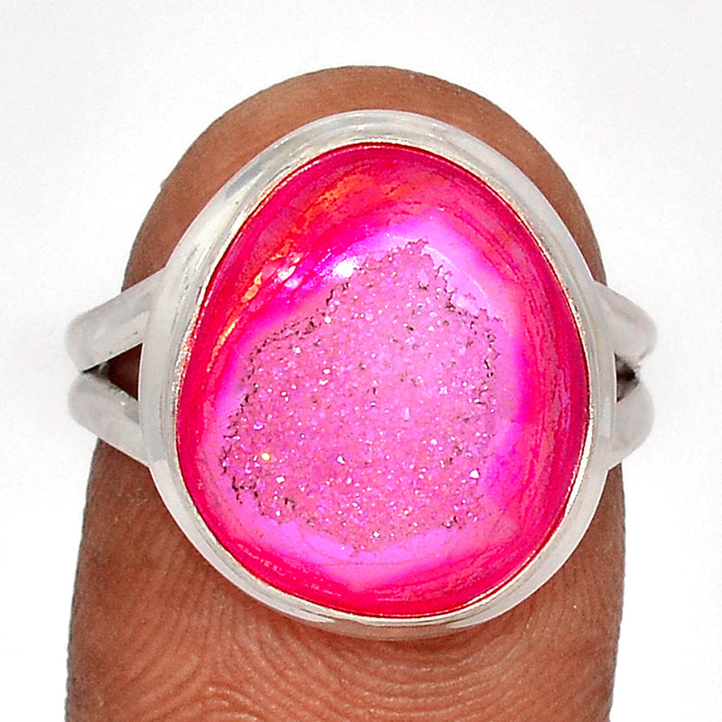 Fleece PInk Aura Druzy Ring - FPDR181