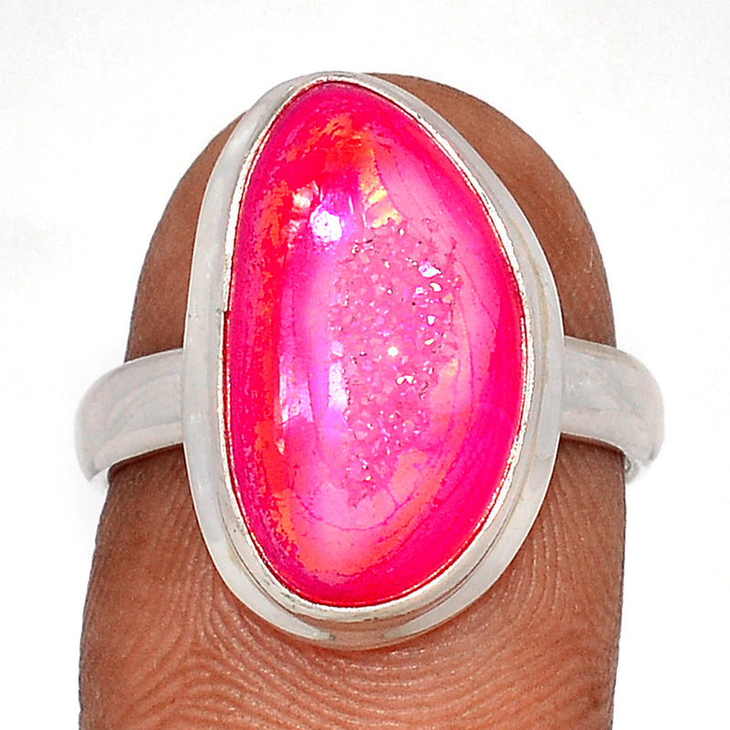 Fleece PInk Aura Druzy Ring - FPDR183