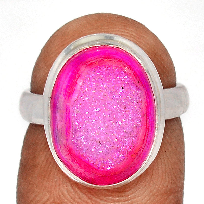 Fleece PInk Aura Druzy Ring - FPDR192