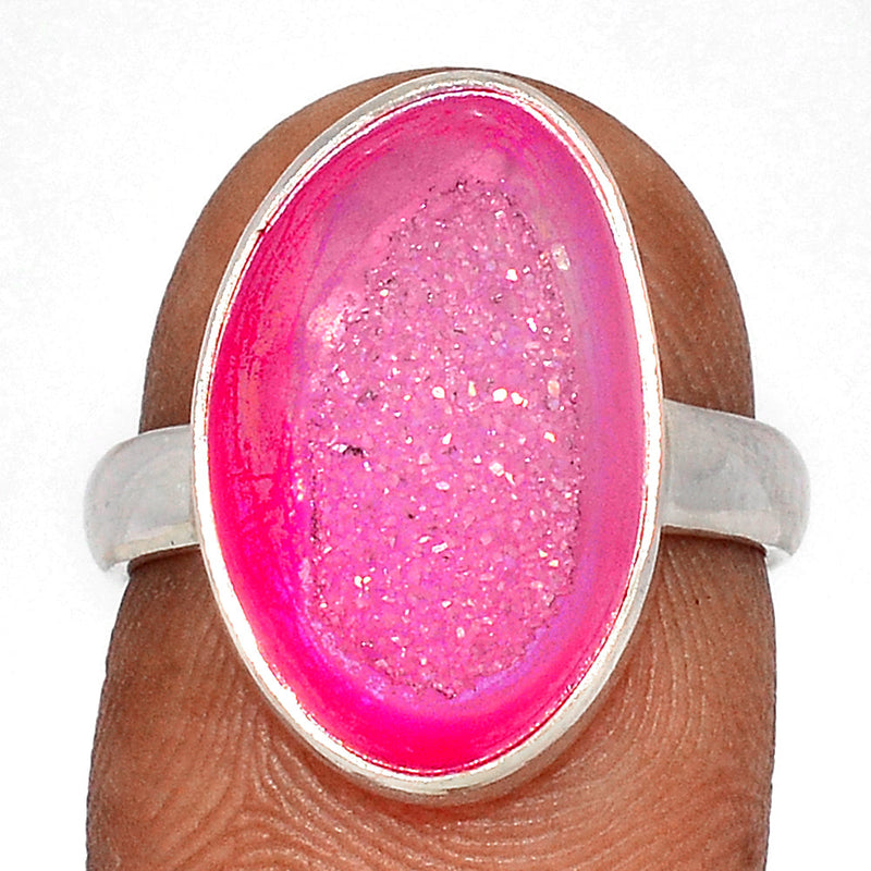 Fleece PInk Aura Druzy Ring - FPDR193