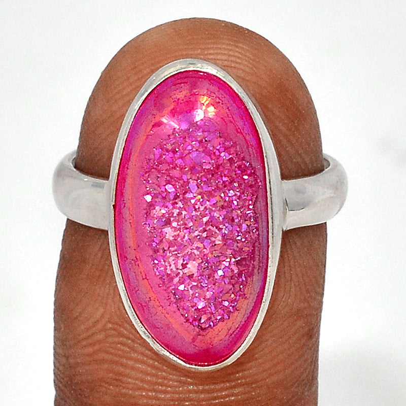 Fleece PInk Aura Druzy Ring - FPDR195