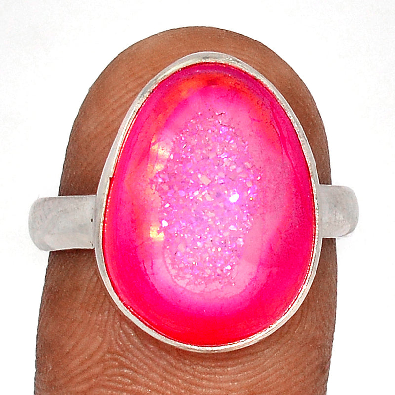 Fleece PInk Aura Druzy Ring - FPDR196