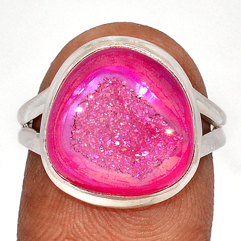 Fleece PInk Aura Druzy Ring - FPDR197