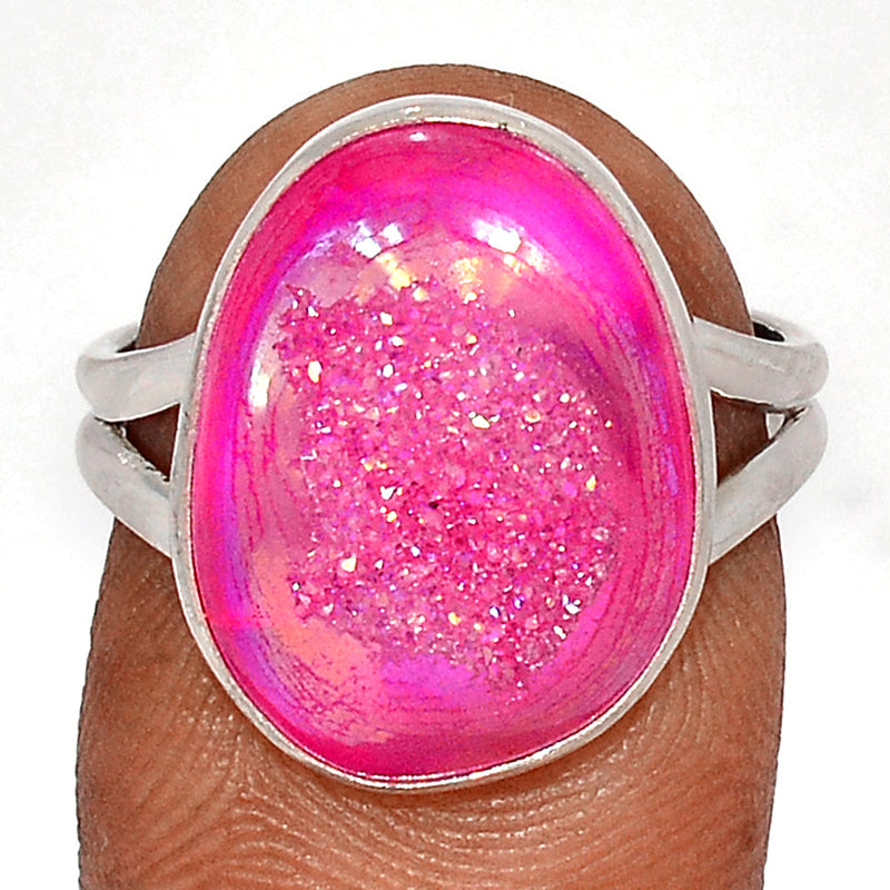 Fleece PInk Aura Druzy Ring - FPDR198