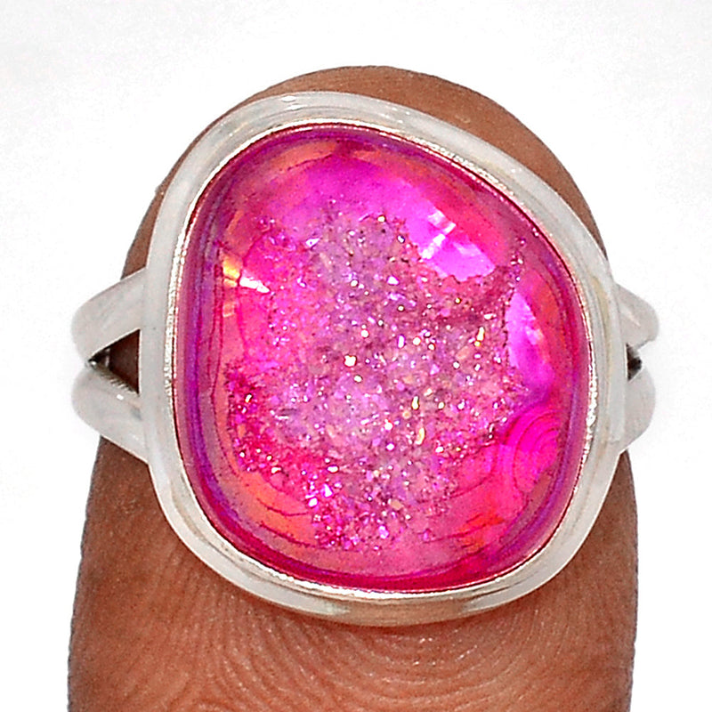 Fleece PInk Aura Druzy Ring - FPDR202