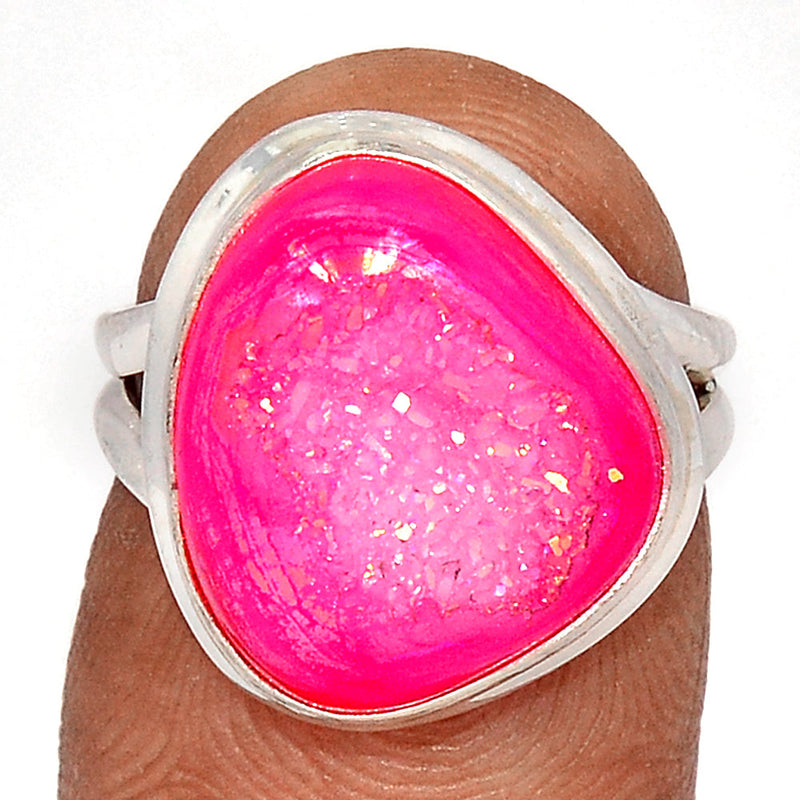 Fleece PInk Aura Druzy Ring - FPDR206