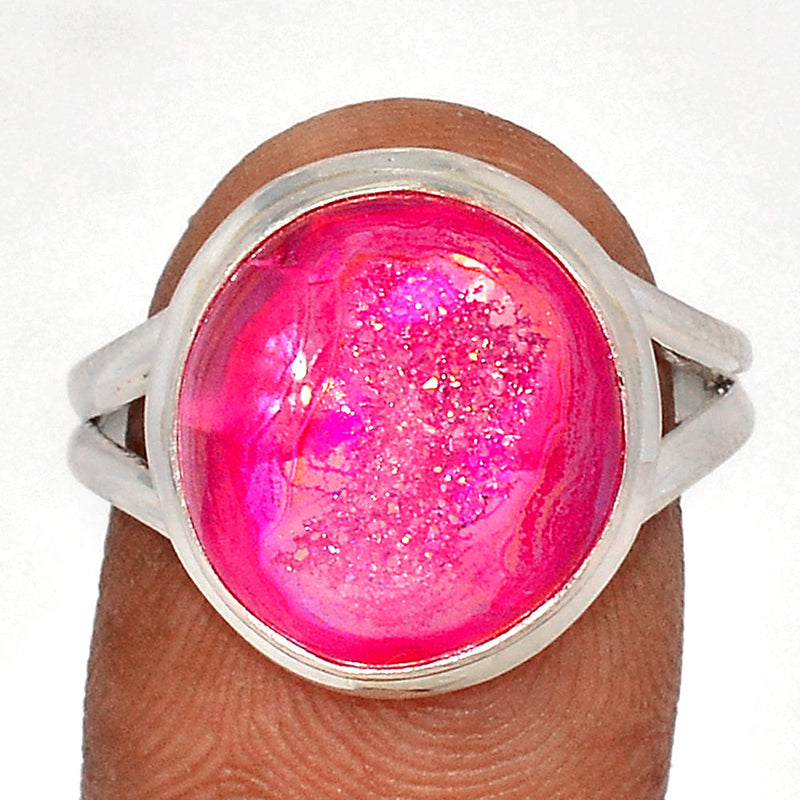 Fleece PInk Aura Druzy Ring - FPDR210