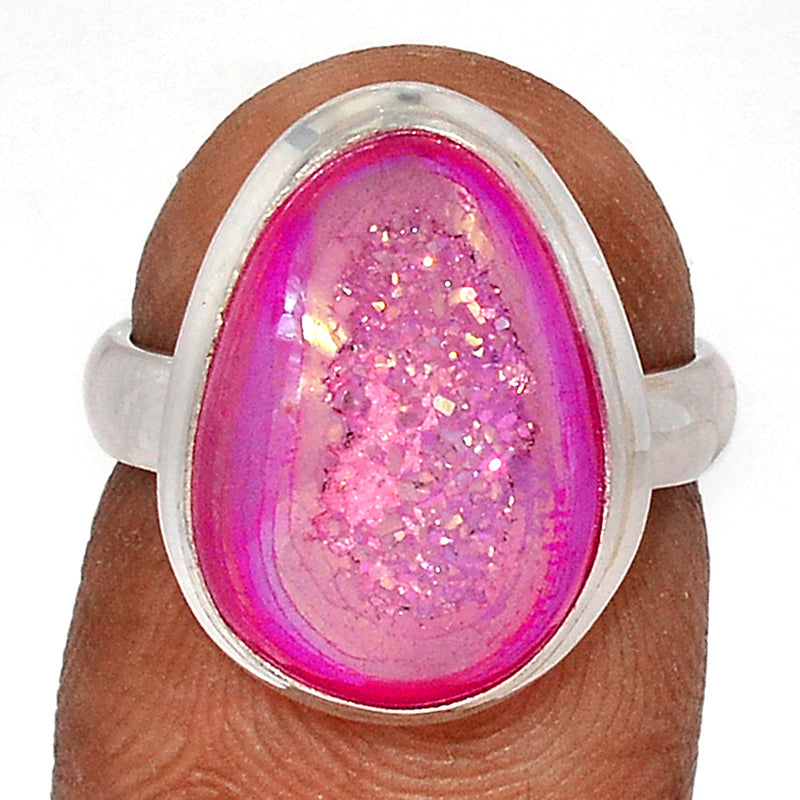 Fleece PInk Aura Druzy Ring - FPDR213