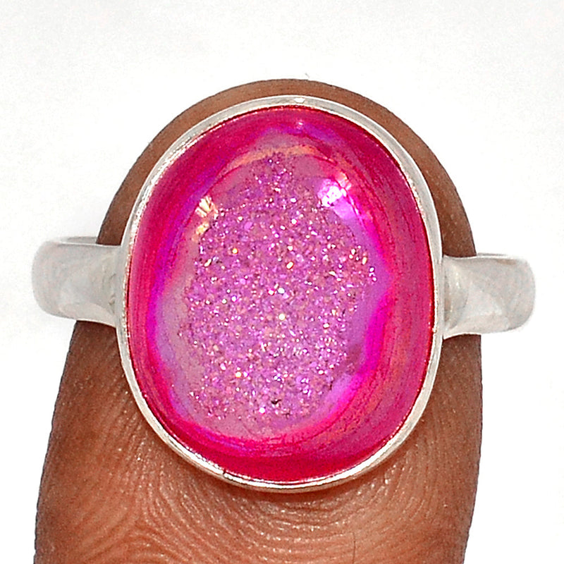 Fleece PInk Aura Druzy Ring - FPDR214