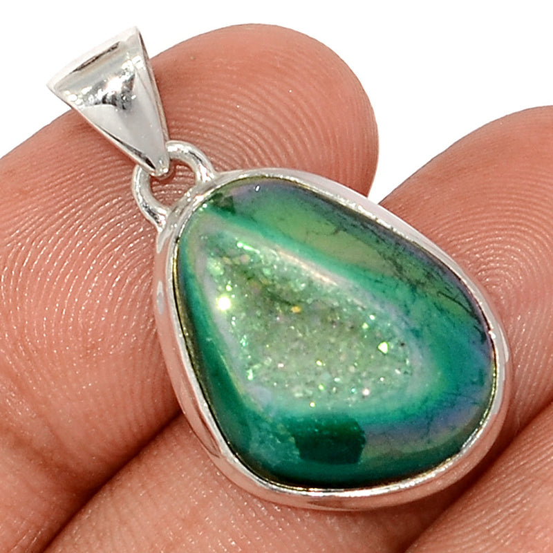 1.2" Green Aura Druzy Pendants - GADP143