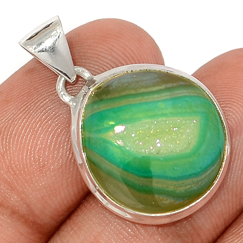 1.1" Green Aura Druzy Pendants - GADP161