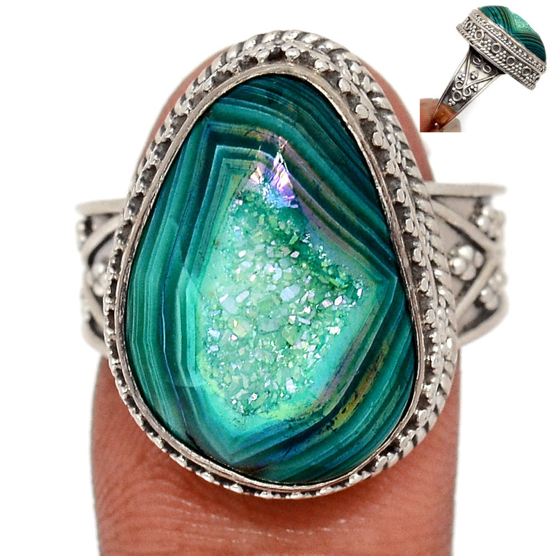 Fine Filigree - Green Aura Druzy Ring - GADR13