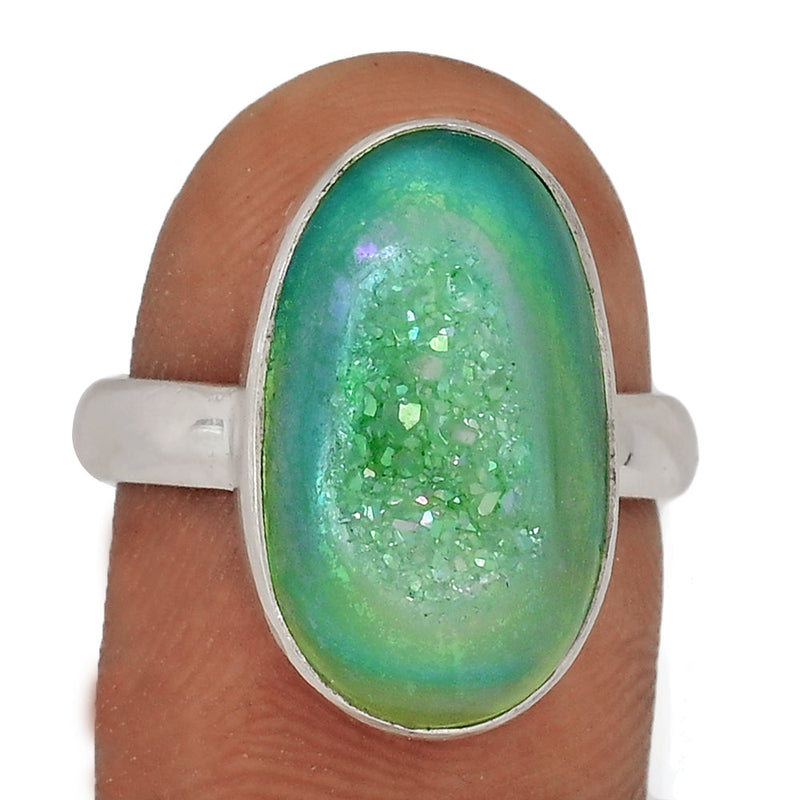 Green Aura Druzy Ring - GADR14