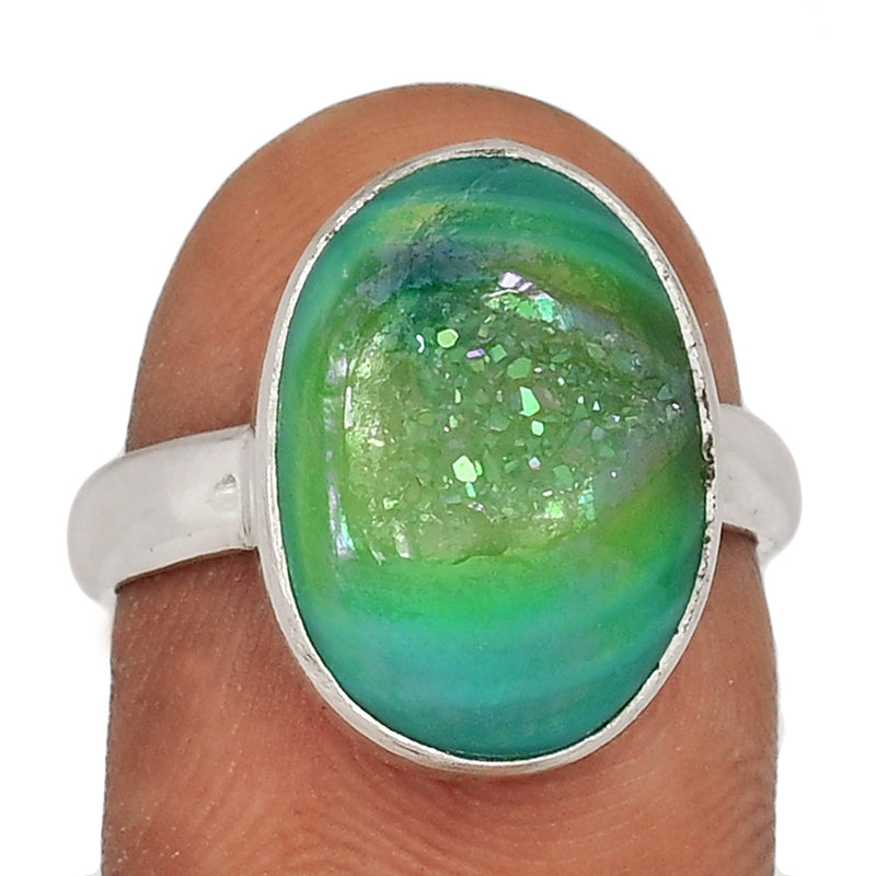 Green Aura Druzy Ring - GADR15