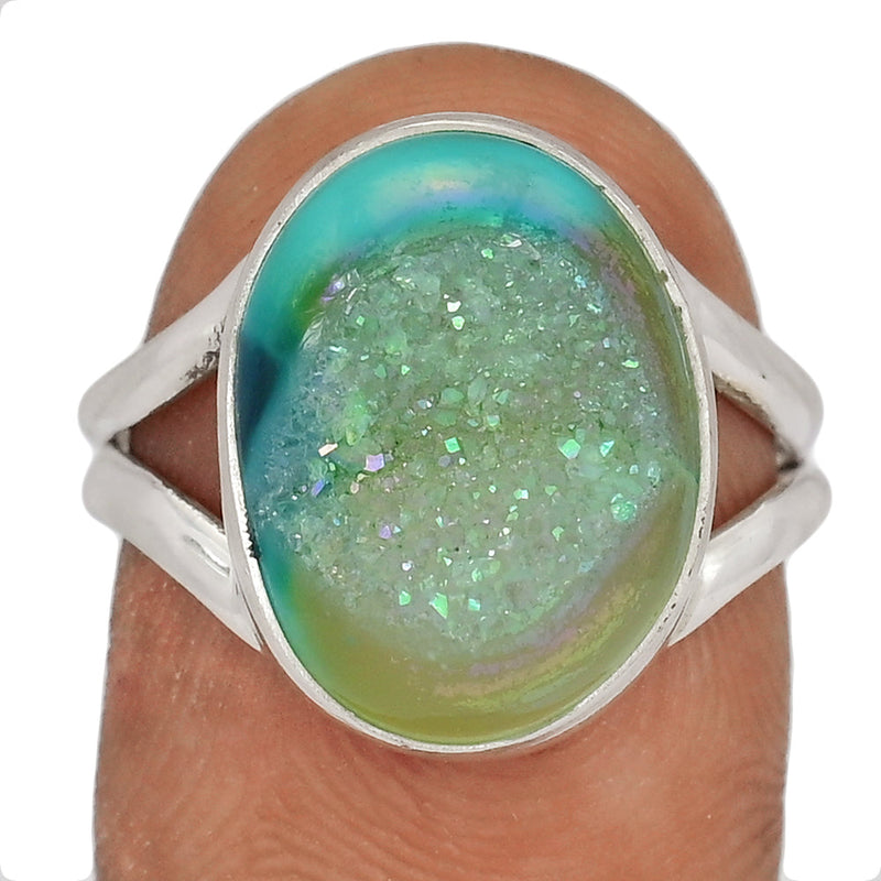 Green Aura Druzy Ring - GADR19