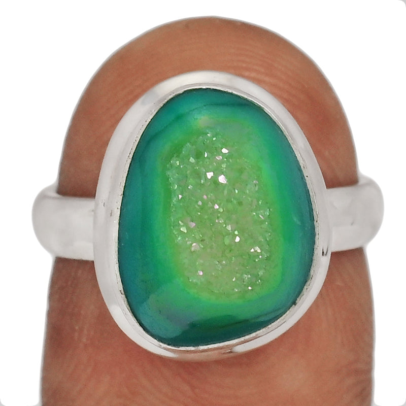 Green Aura Druzy Ring - GADR23