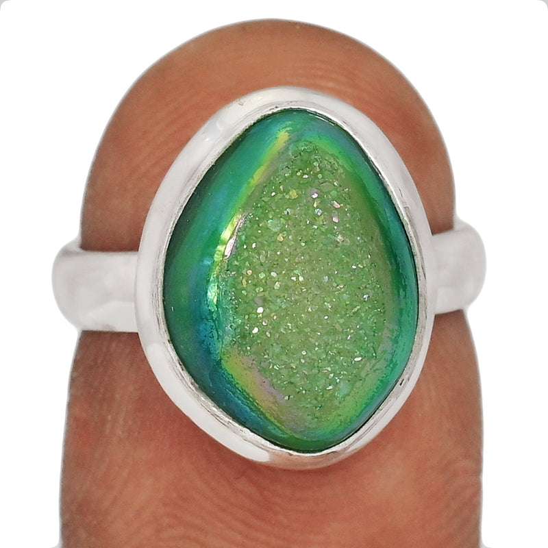 Green Aura Druzy Ring - GADR36