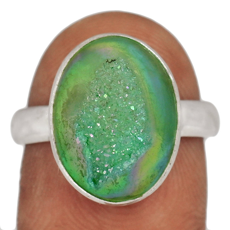 Green Aura Druzy Ring - GADR39