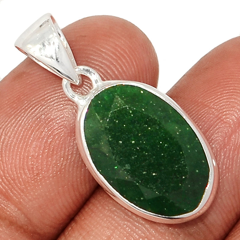 1.1" Green Aventurine Faceted Pendants - GAFP13