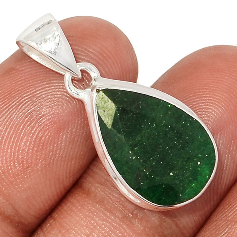 1.1" Green Aventurine Faceted Pendants - GAFP17