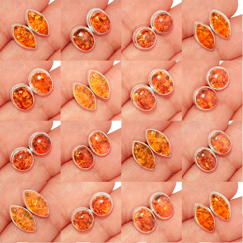 25 Pieces Mix Lot - Amber Studs - GAMBS2