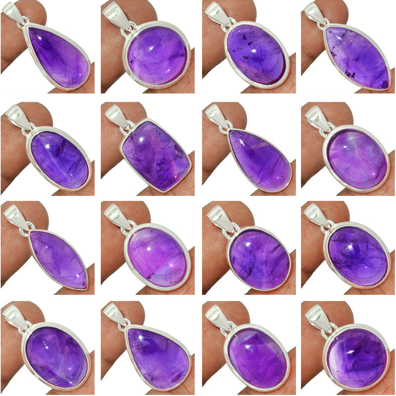 100 Grams Mix Lot - Amethyst Pendants - GAMCP5