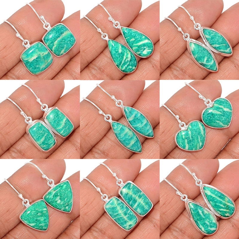 9 Pieces Mix Lot - Amazonite Earrings - GAMZE1