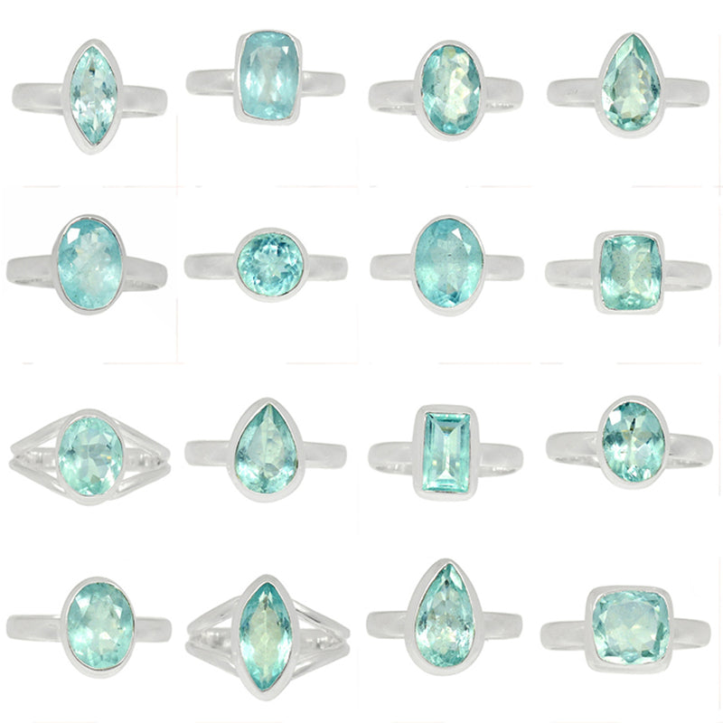 100 Grams Mix Lot - Aquamarine Faceted Ring - GAQFR1