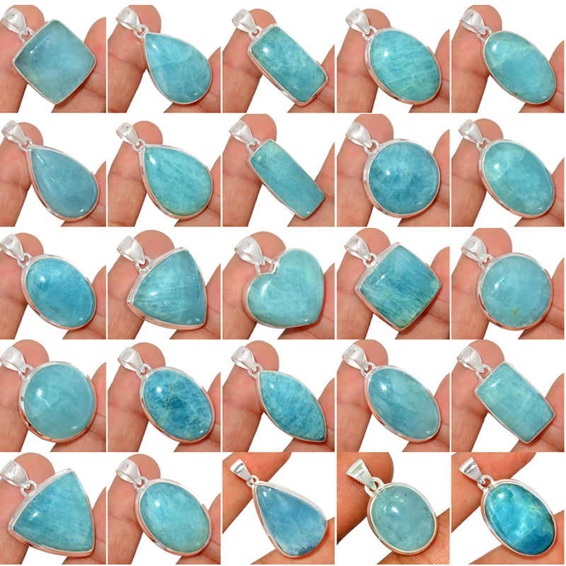 250 Grams Mix Lot - Aquamarine Pendants - GAQMP2