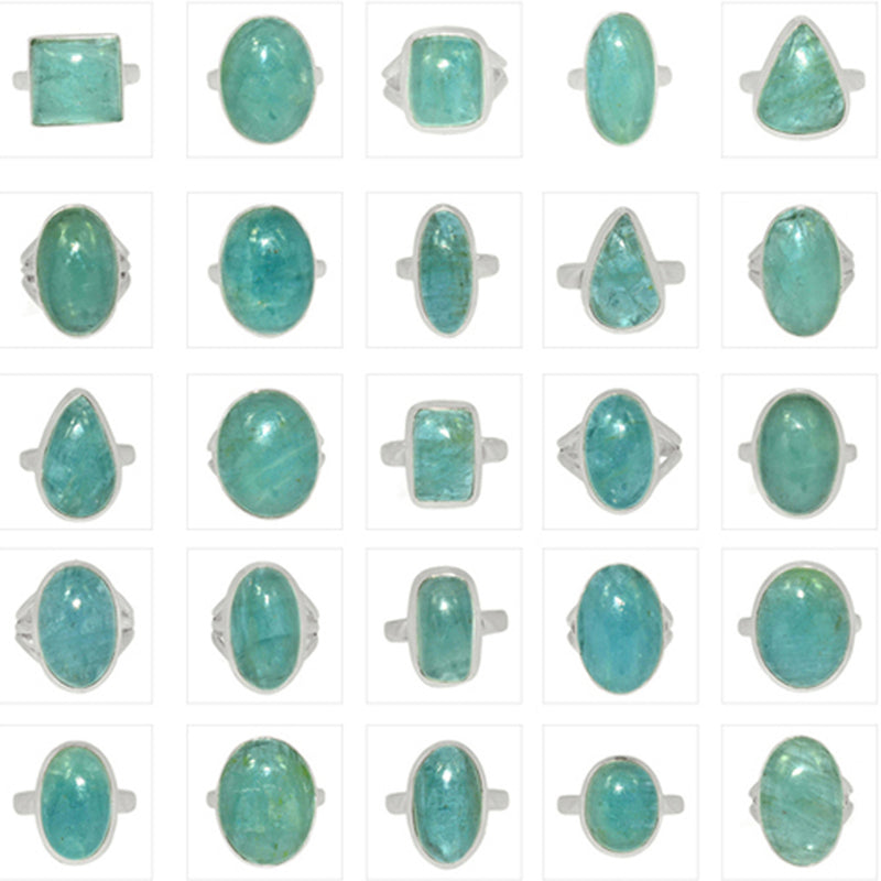 250 Grams Mix Lot - Aquamarine Rings - GAQMR2