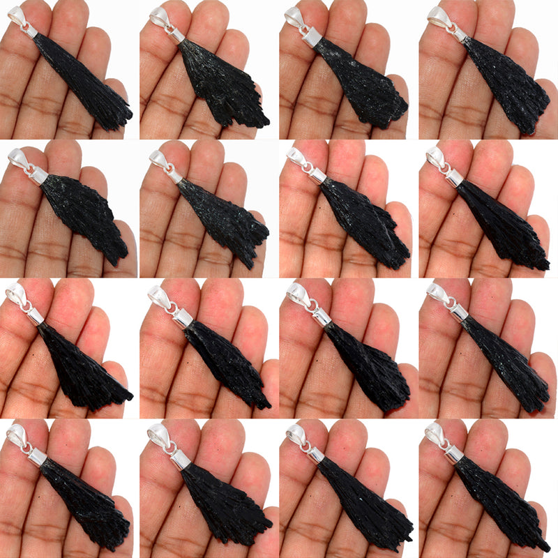 100 Grams Mix Lot - Black Kyanite Pendants - GBKTP1