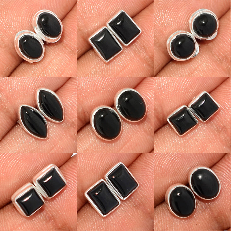 9 Pieces Mix Lot - Black Onyx Studs - GBOXS1