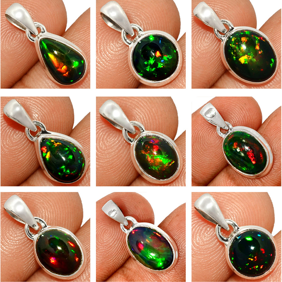 Chalama Black Opal and Rainbow Quartz purchases Pendant