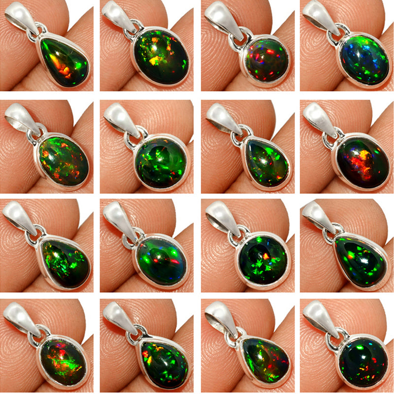 25 Pieces Mix Lot - Chalama Black Opal Pendants - GCBOP2