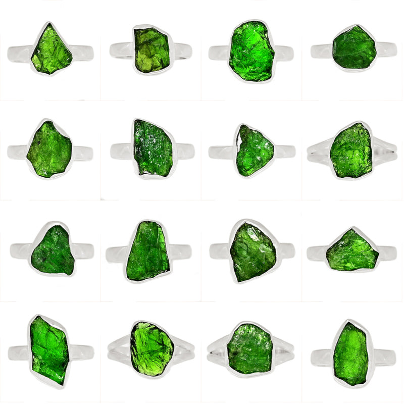 100 Grams Mix Lot - Chrome Diopside Rings - GCDSR1