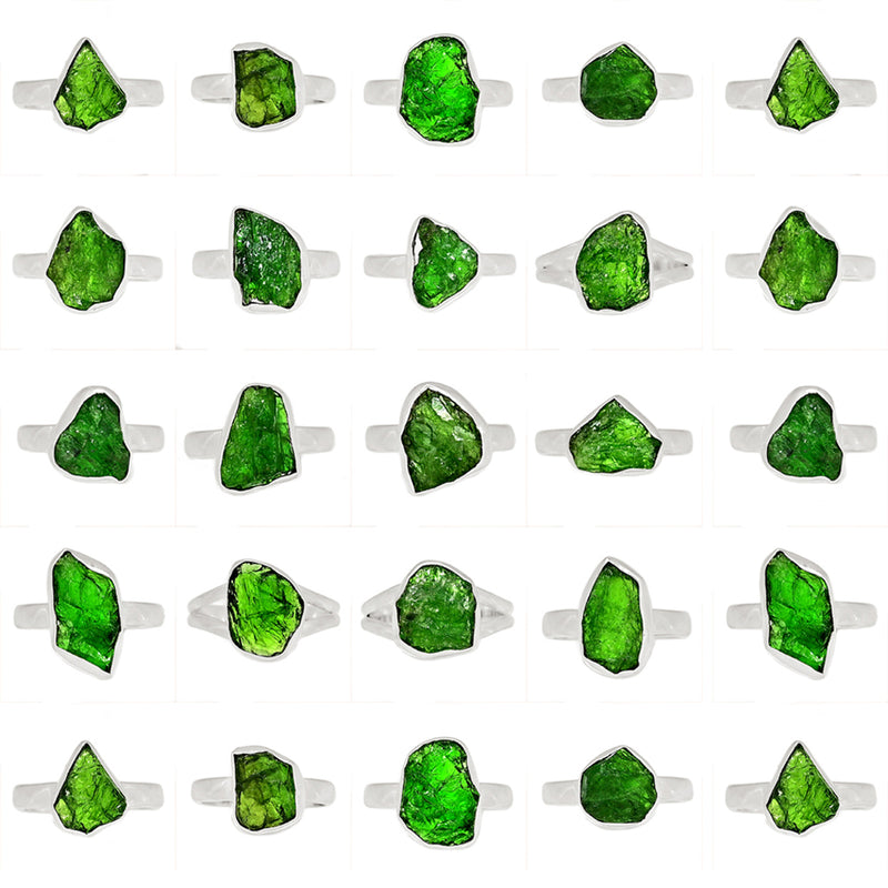 250 Grams Mix Lot - Chrome Diopside Rings - GCDSR2