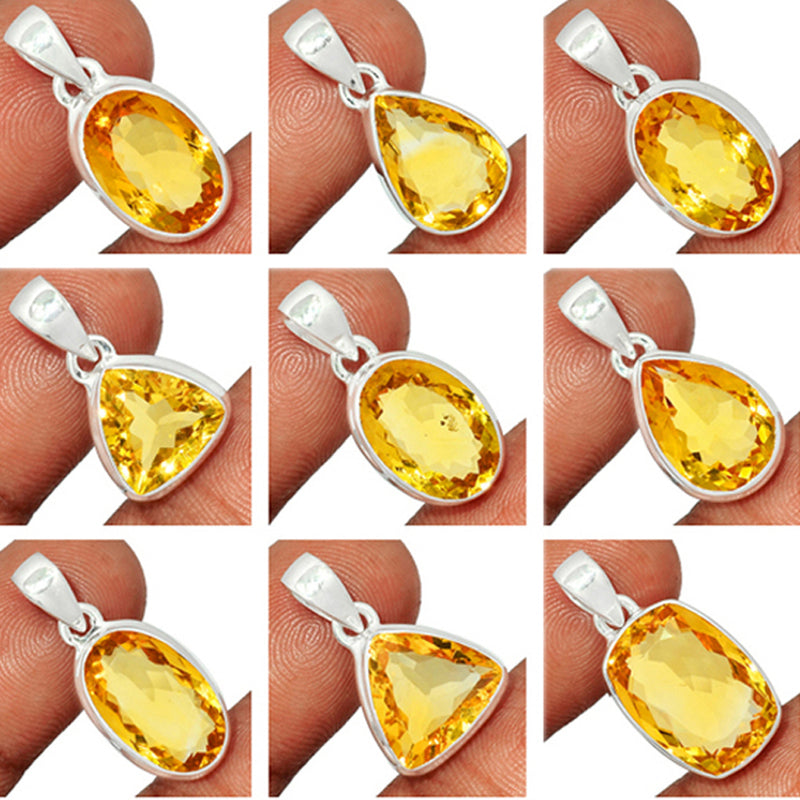 9 Pieces Mix Lot - Citrine Pendants - GCITP1