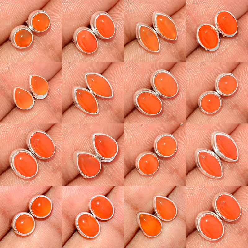 25 Pieces Mix Lot - Carnelian Studs - GCRNS2