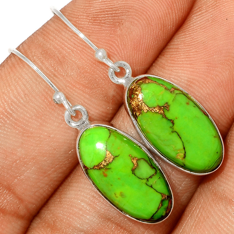 1.5" Green Copper Turquoise Earrings - GCTE788