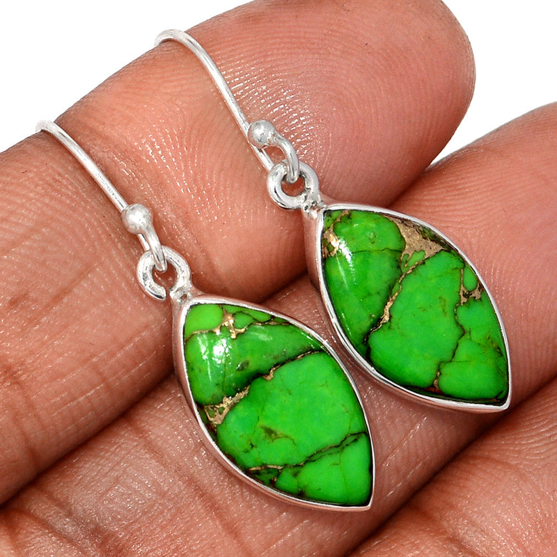 1.3" Green Copper Turquoise Earrings - GCTE812