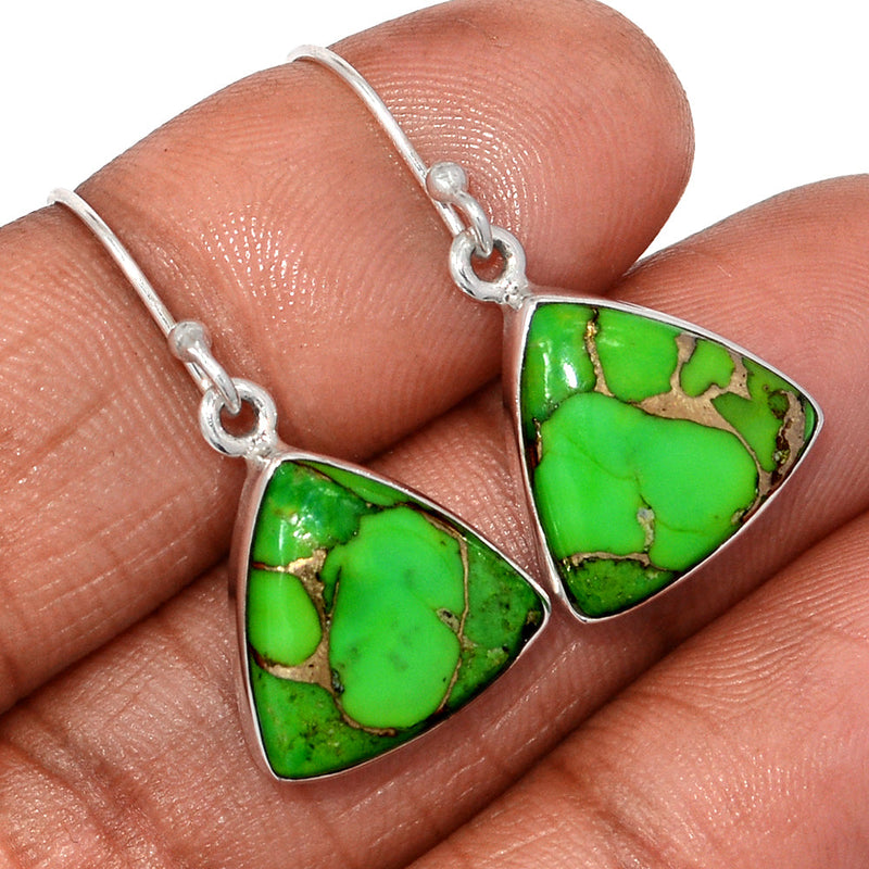 1.2" Green Copper Turquoise Earrings - GCTE828