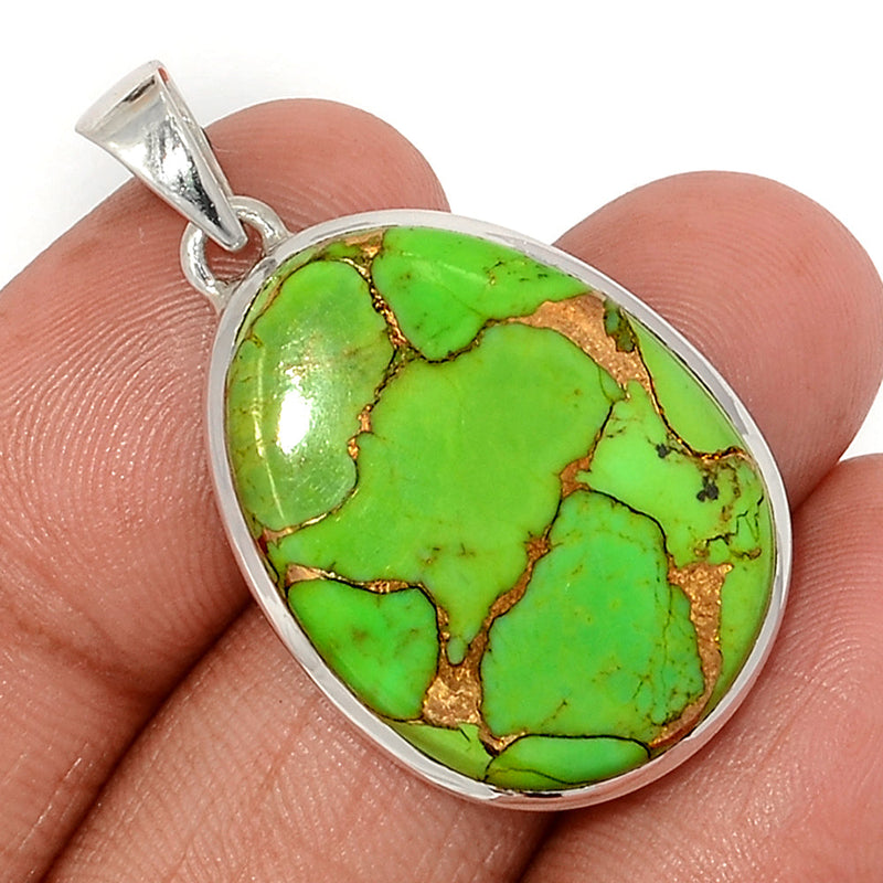 1.5" Green Copper Turquoise Pendants - GCTP1241