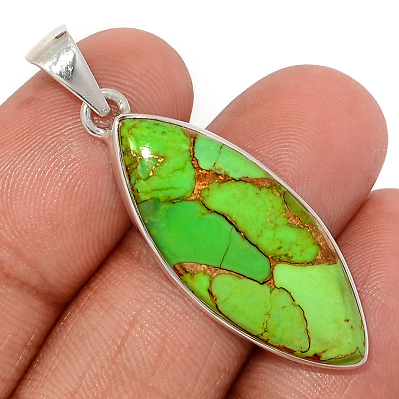 1.7" Green Copper Turquoise Pendants - GCTP1242