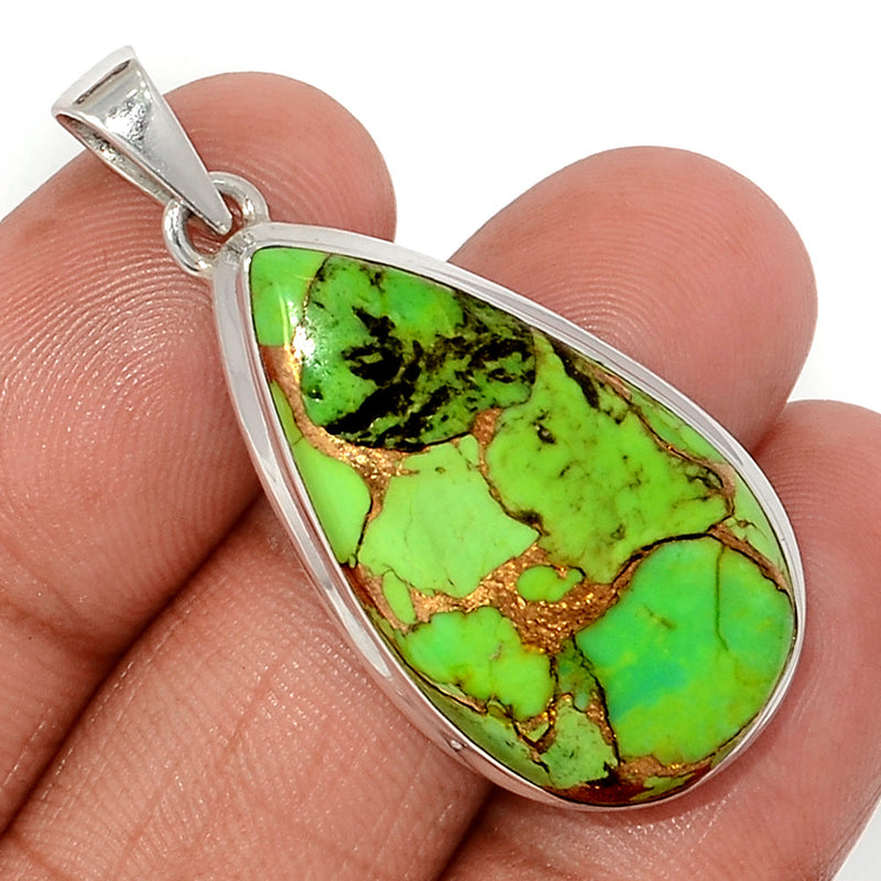 1.7" Green Copper Turquoise Pendants - GCTP1243