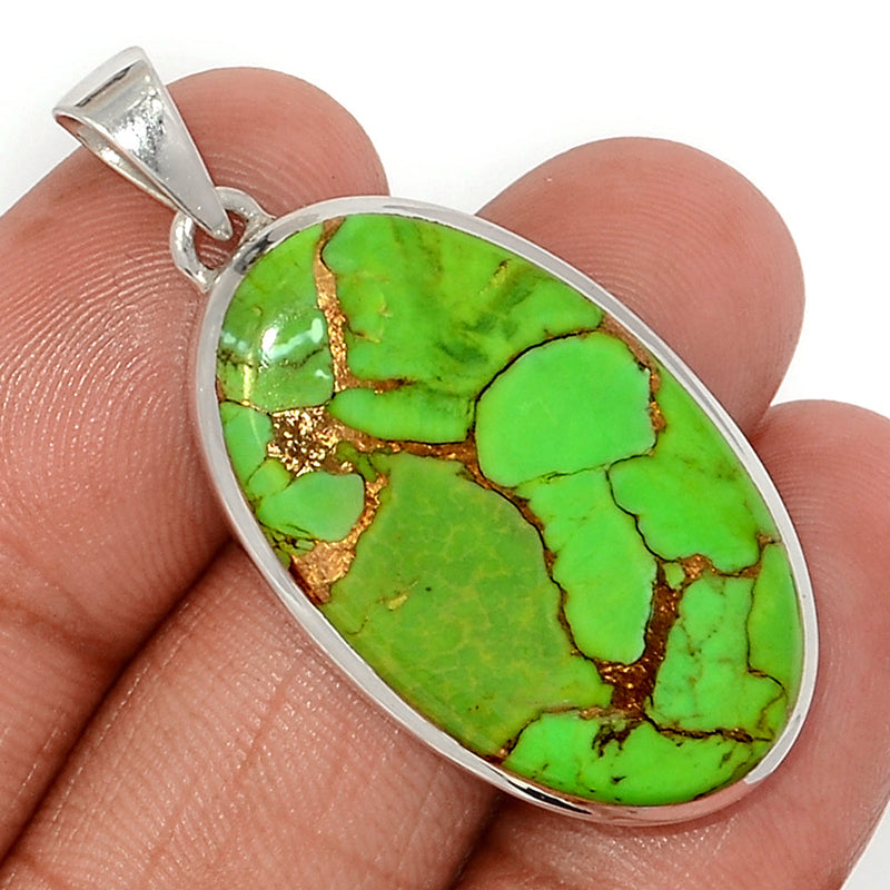 1.7" Green Copper Turquoise Pendants - GCTP1246