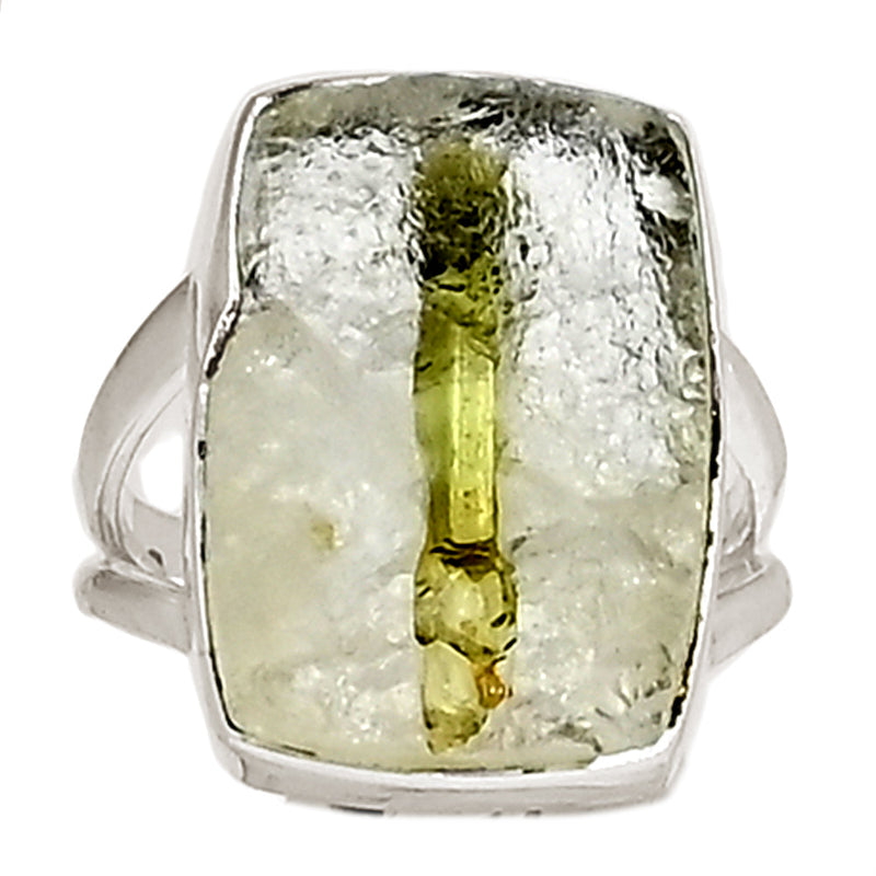 Green Tourmaline In Quartz Ring - GEQR293