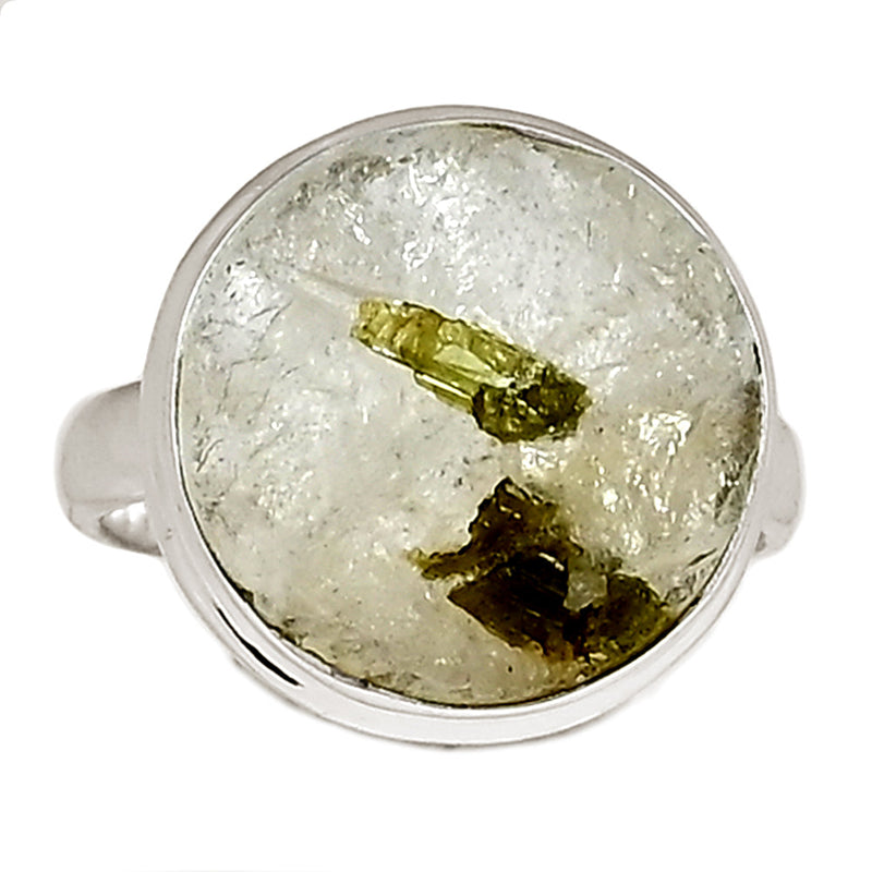 Green Tourmaline In Quartz Ring - GEQR296