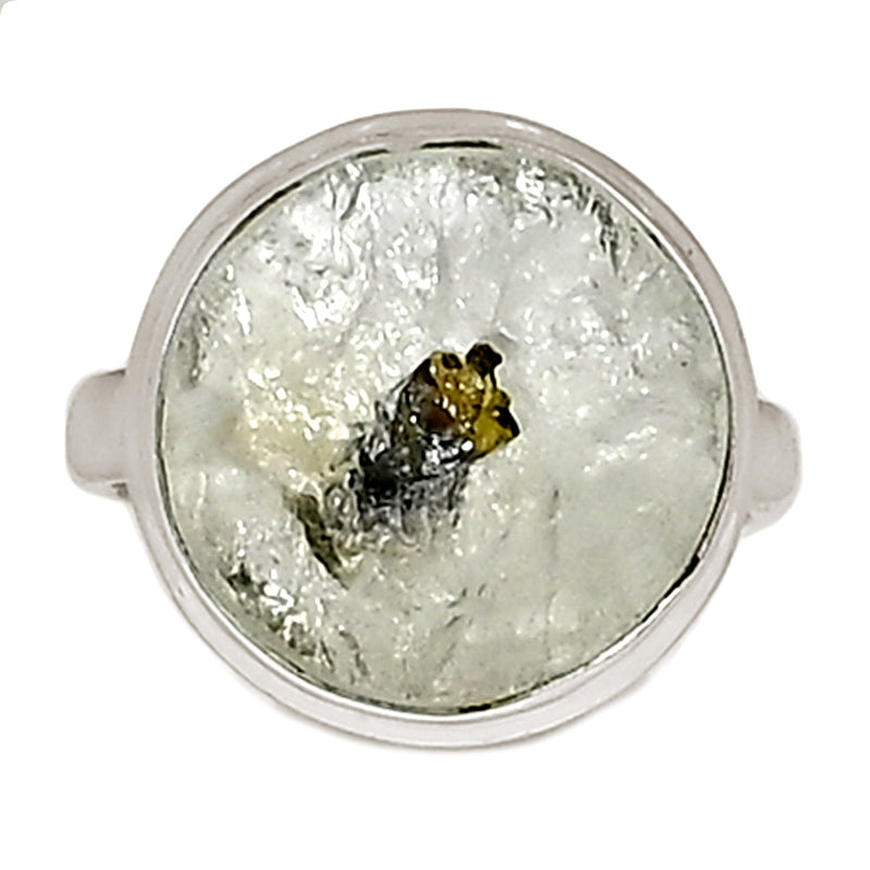 Green Tourmaline In Quartz Ring - GEQR300