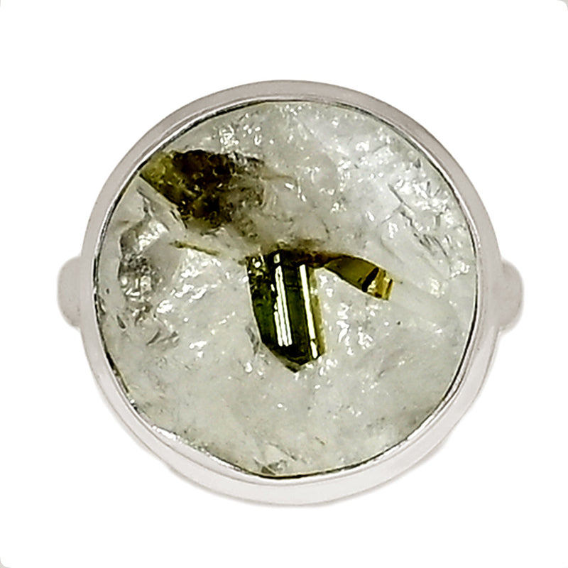 Green Tourmaline In Quartz Ring - GEQR303