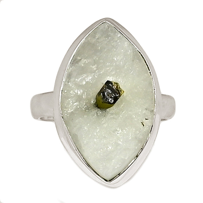 Green Tourmaline In Quartz Ring - GEQR316